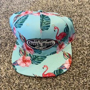 Teal and pink Dutch bro’s hat with flamingos